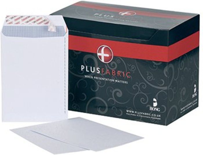 Office Monster | Plus Fabric Plus Fabric C5 Envelopes Peel and Seal 120gsm White (Pack of 250) D10055 Plus Fabric Plus Fabric C5 Envelopes Peel and Seal 120gsm White (Pack of 250) D10055