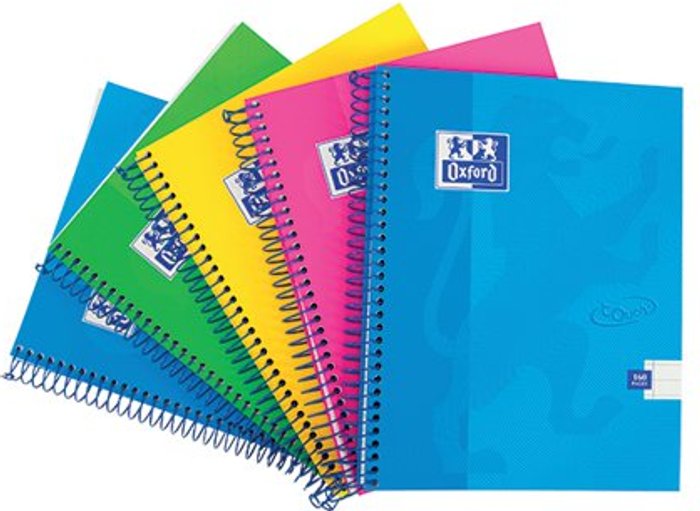 Office Monster | Oxford Touch Oxford Touch Wirebound Hardback Notebook A4 Assorted (Pack of 5) 400109986 Oxford Touch Oxford Touch Wirebound Hardback Notebook A4 Assorted (Pack of 5) 400109986