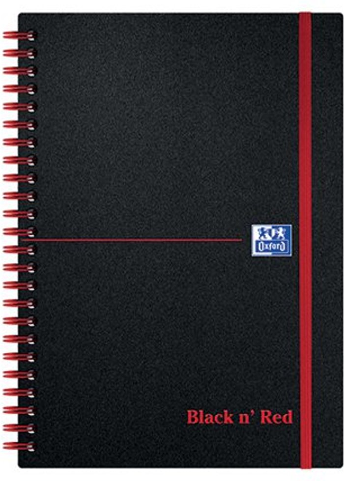 Office Monster | Black n Red Black n' Red Wirebound Ruled Polypropylene Notebook 140 Pages A5 (Pack of 5) 100080140 Black n Red Black n' Red Wirebound Ruled Polypropylene Notebook 140 Pages A5 (Pack of 5) 100080140