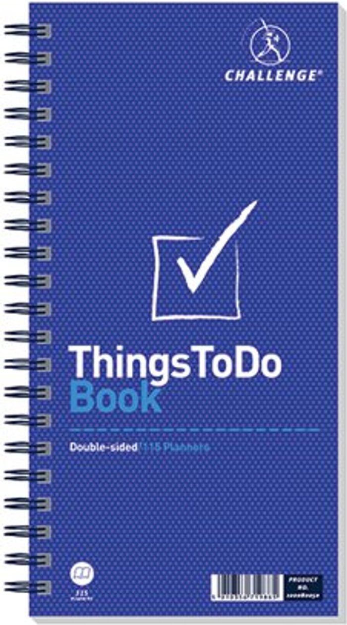 Office Monster | Challenge Challenge Wirebound Things To Do Today Book 280x141mm 100080050 Challenge Challenge Wirebound Things To Do Today Book 280x141mm 100080050