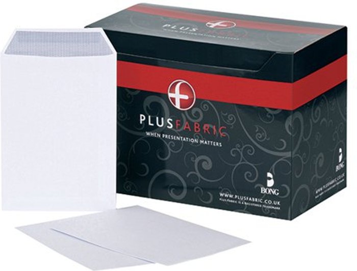 Office Monster | Plus Fabric Plus Fabric C5 Envelopes Self Seal 120gsm White (Pack of 500) D26170 Plus Fabric Plus Fabric C5 Envelopes Self Seal 120gsm White (Pack of 500) D26170