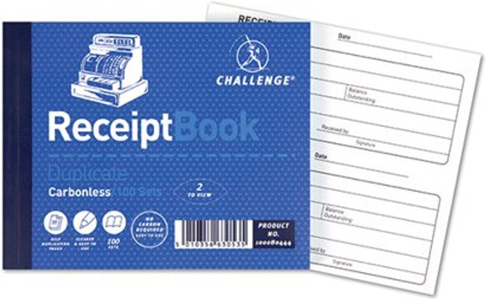 Office Monster | Challenge Challenge Duplicate Receipt Book 100 Sets 105x130mm (Pack of 5) 100080444 Challenge Challenge Duplicate Receipt Book 100 Sets 105x130mm (Pack of 5) 100080444