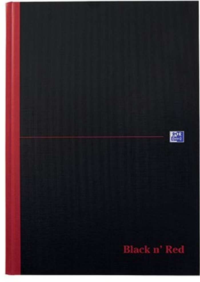 Office Monster | Black n Red Black n' Red Casebound Ruled Hardback Notebook A4 (Pack of 5) 100080446 Black n Red Black n' Red Casebound Ruled Hardback Notebook A4 (Pack of 5) 100080446