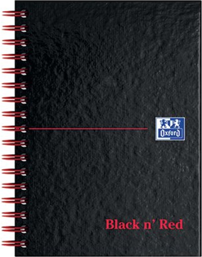 Office Monster | Black n Red Black n' Red Wirebound Hardback Ruled Notebook A6 (Pack of 5) 100080448 Black n Red Black n' Red Wirebound Hardback Ruled Notebook A6 (Pack of 5) 100080448
