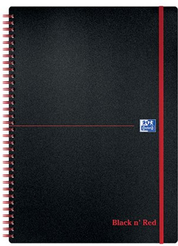 Office Monster | Black n Red Black n' Red Wirebound Polypropylene Notebook 140 Pages A4 (Pack of 5) 100080166 Black n Red Black n' Red Wirebound Polypropylene Notebook 140 Pages A4 (Pack of 5) 100080166