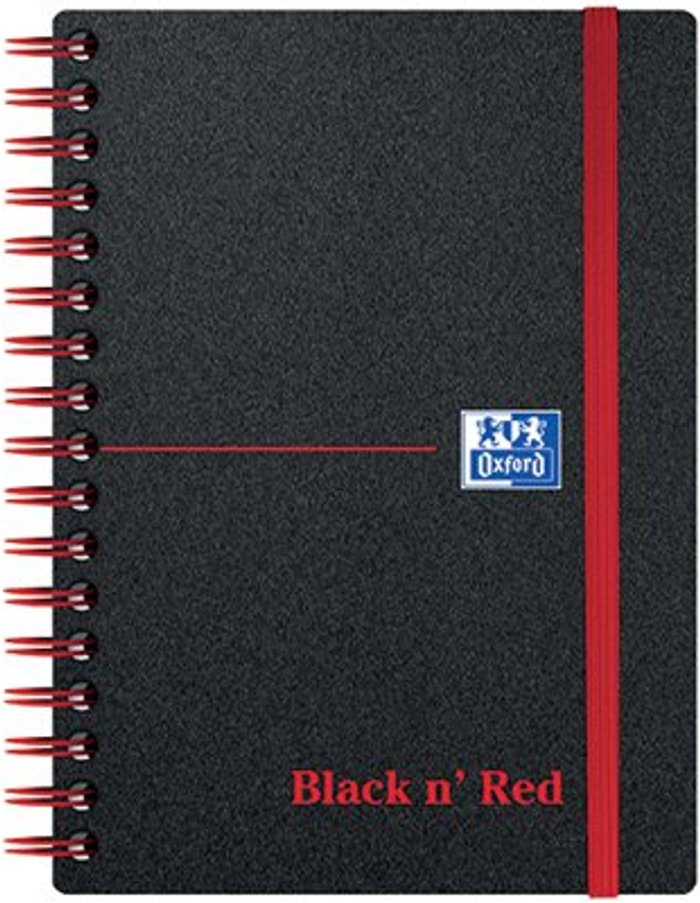 Office Monster | Black n Red Black n' Red Wirebound Polypropylene Ruled Notebook 140 Pages A6 (Pack of 5) 100080476 Black n Red Black n' Red Wirebound Polypropylene Ruled Notebook 140 Pages A6 (Pack of 5) 100080476