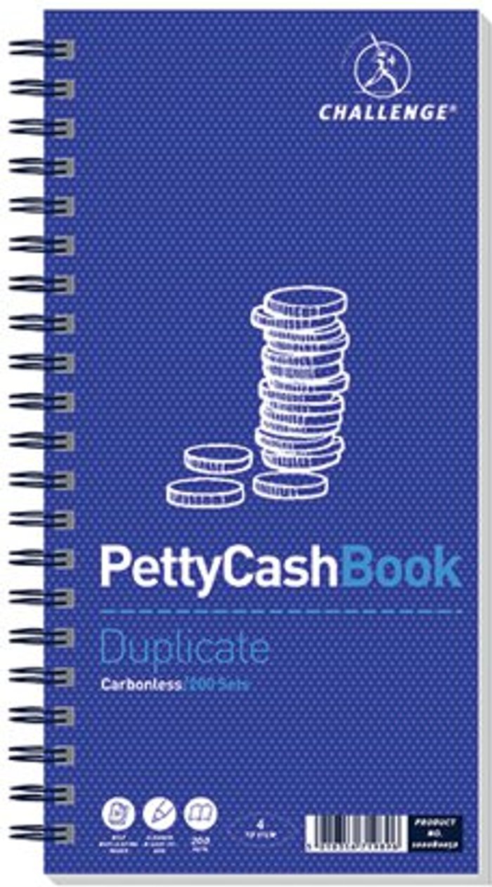Office Monster | Challenge Challenge Petty Cash Book 200 Duplicate Slips 280x141mm 100080052 Challenge Challenge Petty Cash Book 200 Duplicate Slips 280x141mm 100080052