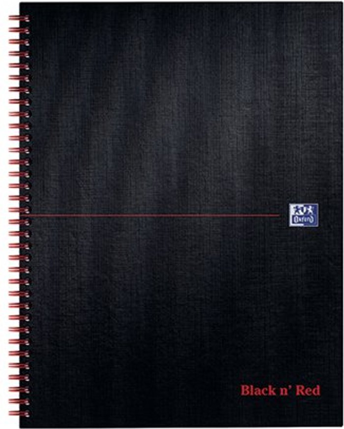 Office Monster | Black n Red Black n' Red Wirebound Smart Ruled Hardback Notebook 140 Pages A4+ (Pack of 5) 100080218 Black n Red Black n' Red Wirebound Smart Ruled Hardback Notebook 140 Pages A4+ (Pack of 5) 100080218