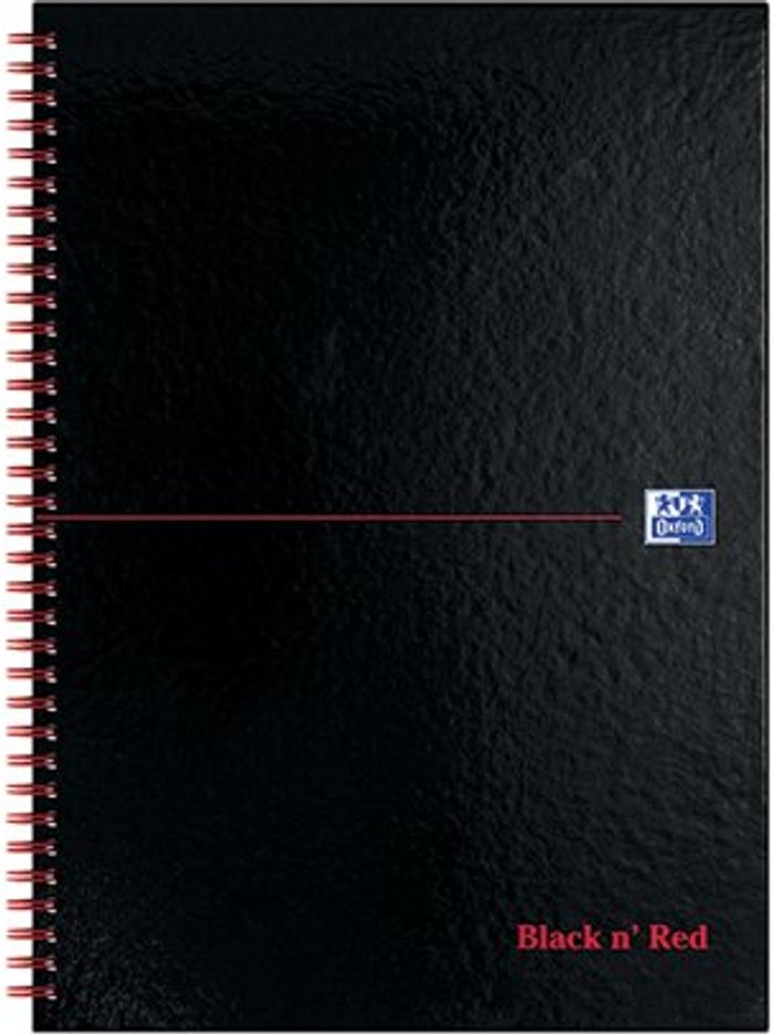 Office Monster | Black n Red Black n' Red Wirebound A-Z Hardback Notebook A4 (Pack of 5) 100080232 Black n Red Black n' Red Wirebound A-Z Hardback Notebook A4 (Pack of 5) 100080232