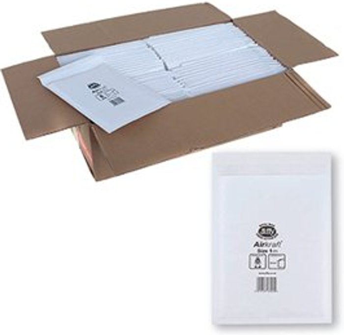 Office Monster | Jiffy Jiffy Airkraft Bag Size 1 170x245mm White JL-1 (Pack of 10) 04890 Jiffy Jiffy Airkraft Bag Size 1 170x245mm White JL-1 (Pack of 10) 04890