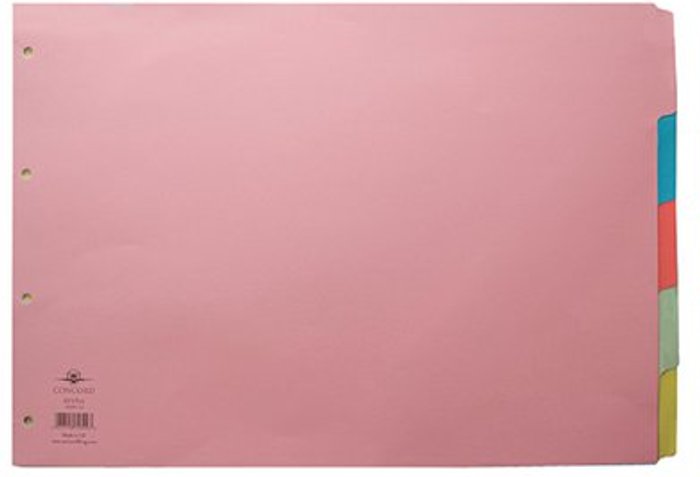Office Monster | Concord Concord Divider 5-Part A3 Landscape Pastel Colours 70399/J3 Concord Concord Divider 5-Part A3 Landscape Pastel Colours 70399/J3
