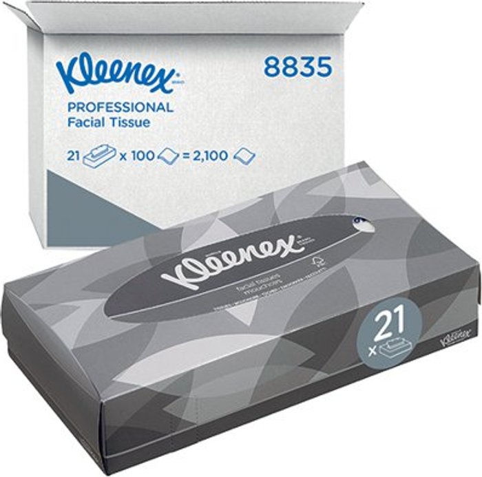 Office Monster | Kleenex® Kleenex Facial Tissues Box 100 Sheets (Pack of 21) 8835 Kleenex® Kleenex Facial Tissues Box 100 Sheets (Pack of 21) 8835