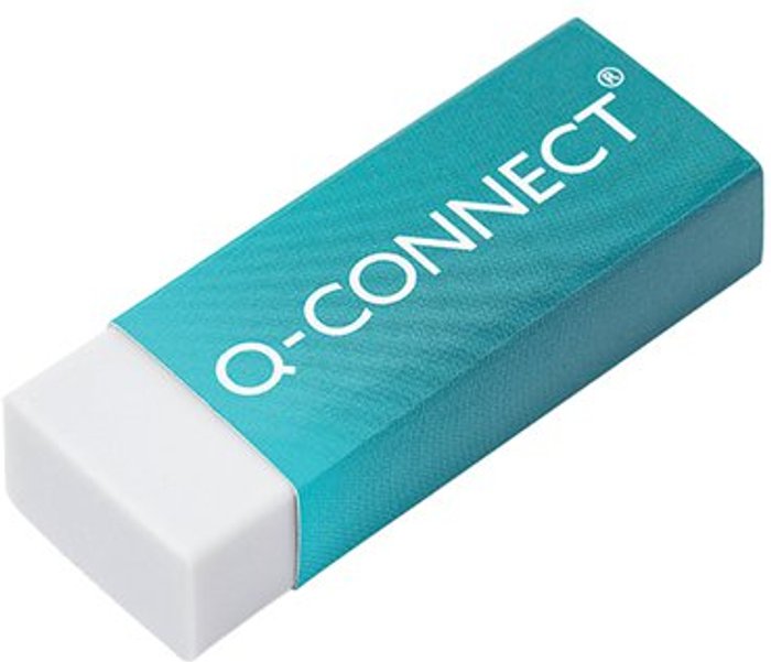 Office Monster | Q-Connect Q-Connect Plastic Eraser White (Pack of 20) KF00236 Q-Connect Q-Connect Plastic Eraser White (Pack of 20) KF00236
