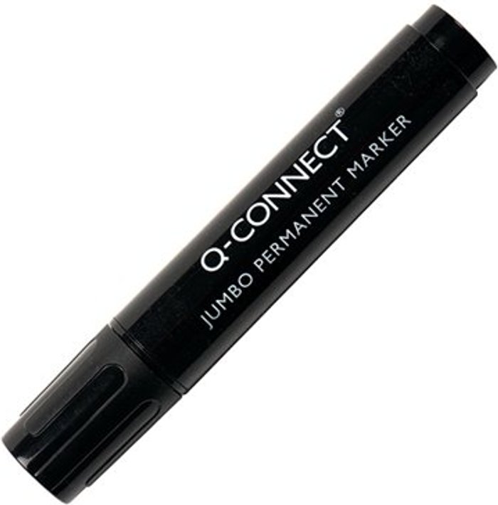 Office Monster | Q-Connect Q-Connect Jumbo Permanent Marker Pen Chisel Tip Black (Pack of 10) KF00270 Q-Connect Q-Connect Jumbo Permanent Marker Pen Chisel Tip Black (Pack of 10) KF00270