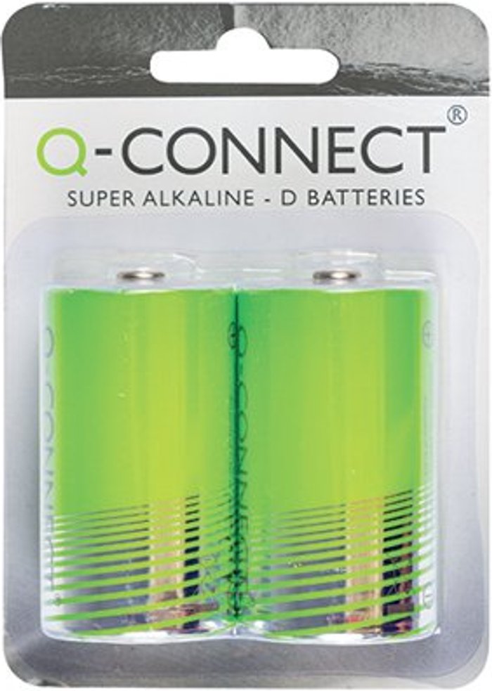 Office Monster | Q-Connect Q-Connect D Battery (Pack of 2) KF00491 Q-Connect Q-Connect D Battery (Pack of 2) KF00491