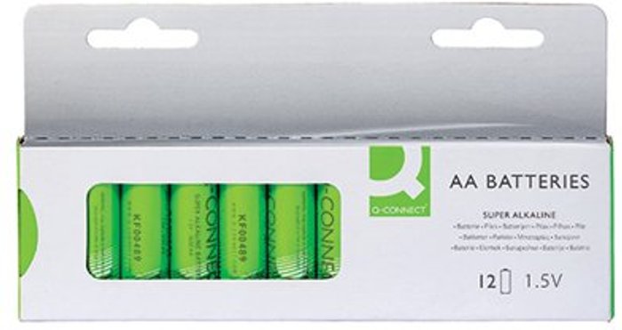 Office Monster | Q-Connect Q-Connect AA Alkaline Batteries (Pack of 12) KF00644 Q-Connect Q-Connect AA Alkaline Batteries (Pack of 12) KF00644