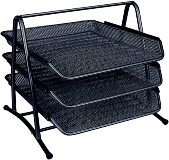 Office Monster | Q-Connect Q-Connect 3 Tier Letter Tray Black KF00823 Q-Connect Q-Connect 3 Tier Letter Tray Black KF00823