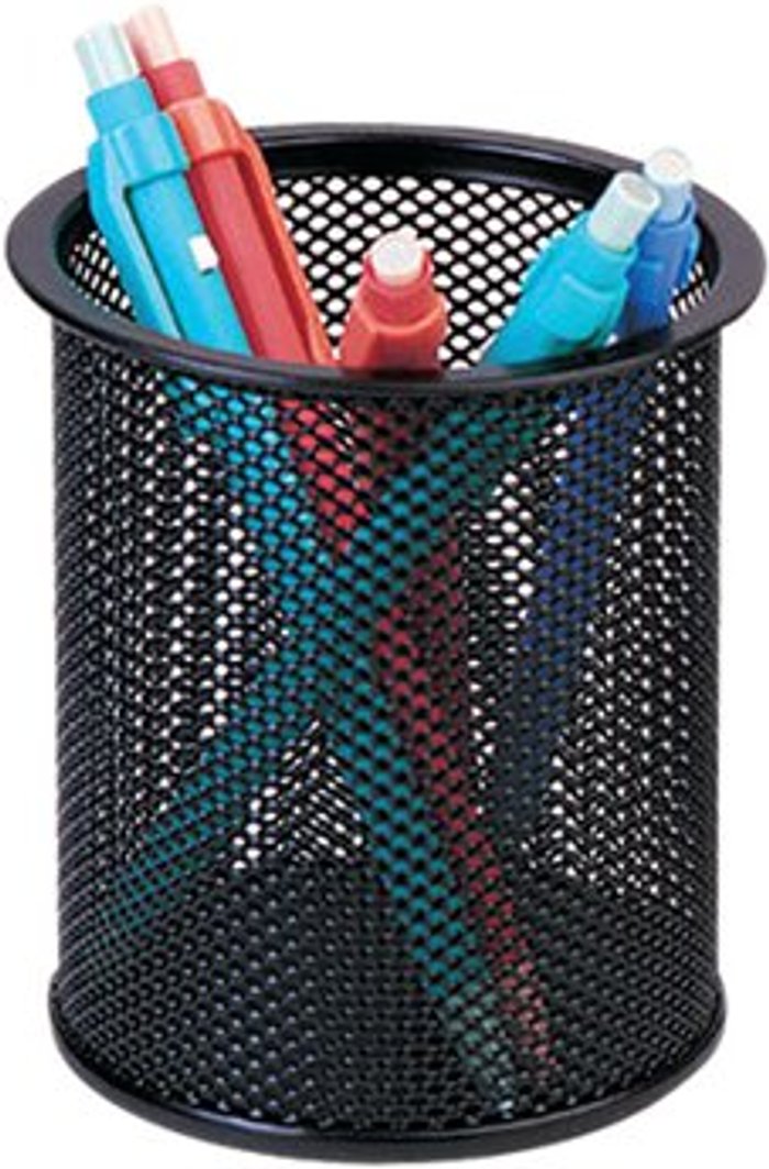 Office Monster | Q-Connect Q-Connect Mesh Pen Pot Black KF00864 Q-Connect Q-Connect Mesh Pen Pot Black KF00864