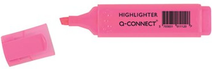 Office Monster | Q-Connect Q-Connect Pink Highlighter Pen (Pack of 10) KF01112 Q-Connect Q-Connect Pink Highlighter Pen (Pack of 10) KF01112