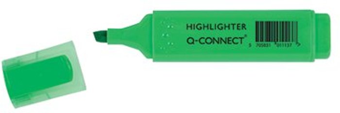 Office Monster | Q-Connect Q-Connect Green Highlighter Pen (Pack of 10) KF01113 Q-Connect Q-Connect Green Highlighter Pen (Pack of 10) KF01113