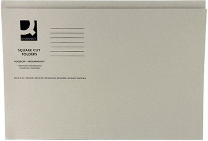 Office Monster | Q-Connect Q-Connect Square Cut Folder Mediumweight 250gsm Foolscap Buff (Pack of 100) KF01190 Q-Connect Q-Connect Square Cut Folder Mediumweight 250gsm Foolscap Buff (Pack of 100) KF01190