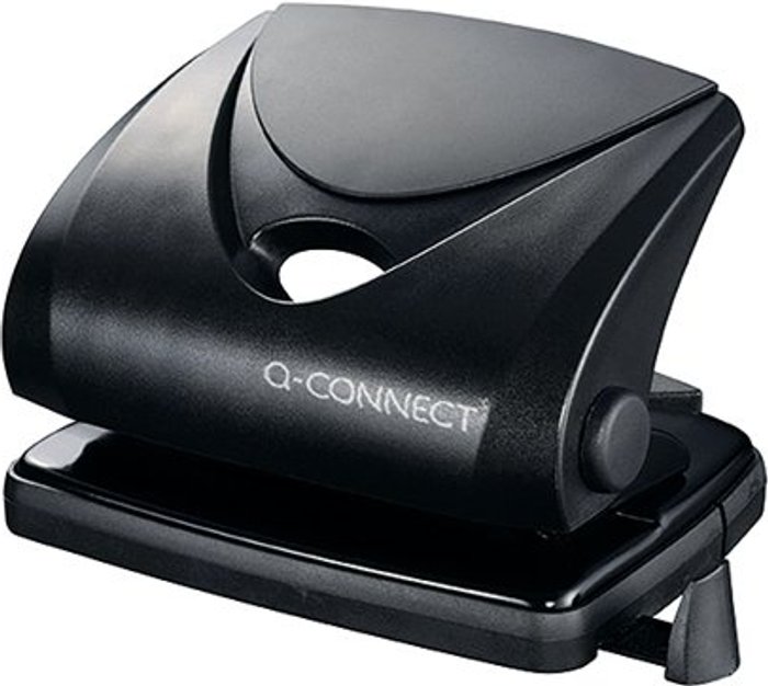 Office Monster | Q-Connect Q-Connect Medium Duty Hole Punch 20 Sheet Black 87 Q-Connect Q-Connect Medium Duty Hole Punch 20 Sheet Black 87