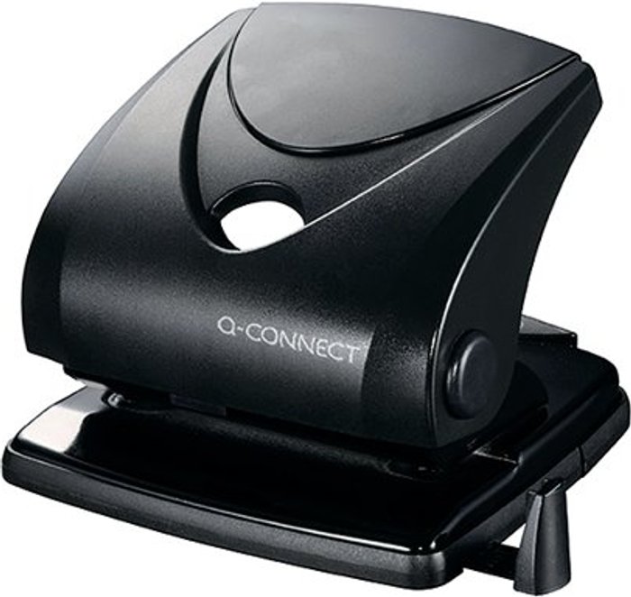 Office Monster | Q-Connect Q-Connect Standard Duty Hole Punch 30 Sheet Black 827P Q-Connect Q-Connect Standard Duty Hole Punch 30 Sheet Black 827P