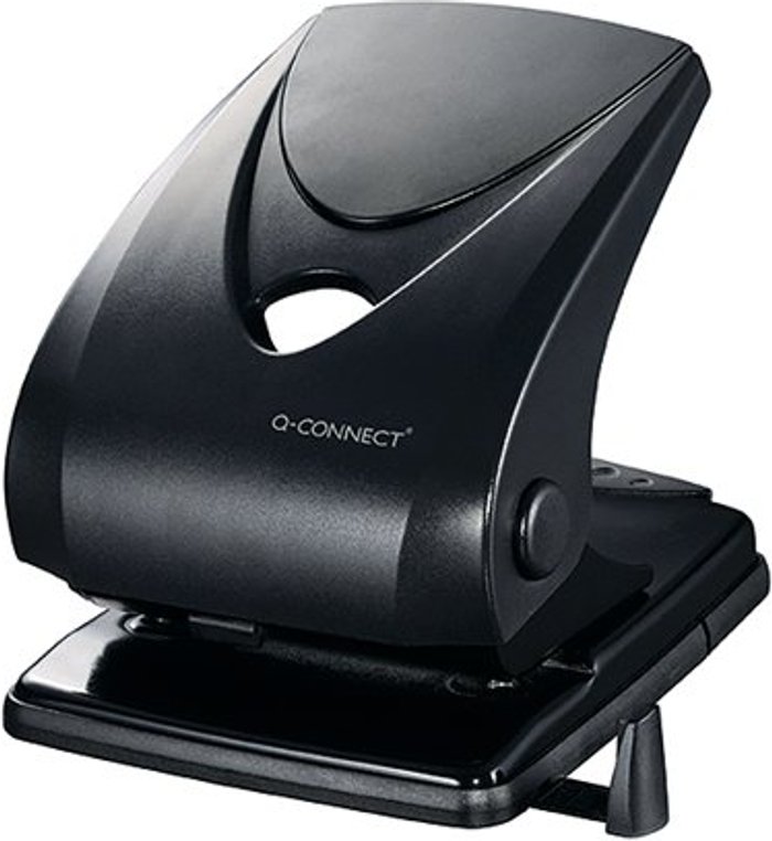 Office Monster | Q-Connect Q-Connect Heavy Duty Hole Punch 40 Sheet Black KF01236 Q-Connect Q-Connect Heavy Duty Hole Punch 40 Sheet Black KF01236