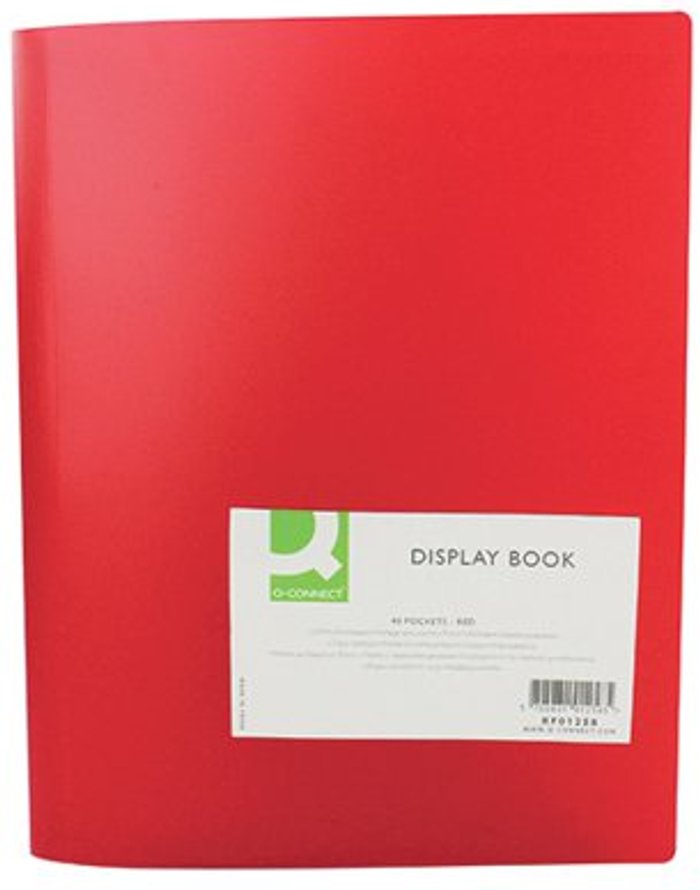 Office Monster | Q-Connect Q-Connect Polypropylene Display Book 40 Pocket Red KF01258 Q-Connect Q-Connect Polypropylene Display Book 40 Pocket Red KF01258