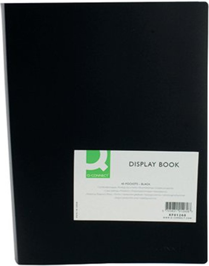 Office Monster | Q-Connect Q-Connect Polypropylene Display Book 40 Pocket Black KF01260 Q-Connect Q-Connect Polypropylene Display Book 40 Pocket Black KF01260