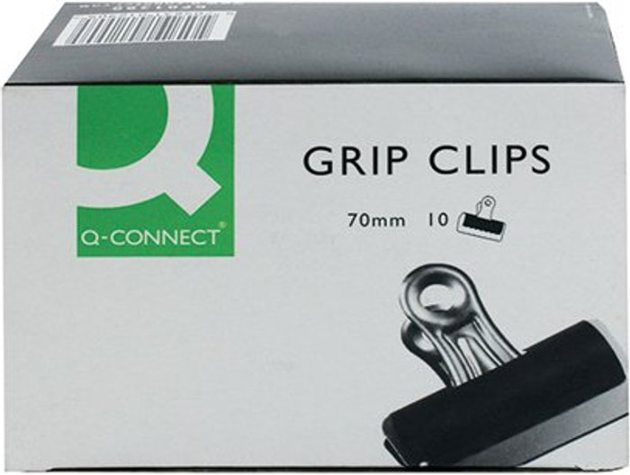 Office Monster | Q-Connect Q-Connect Grip Clip 70mm Black (Pack of 10) KF01290 Q-Connect Q-Connect Grip Clip 70mm Black (Pack of 10) KF01290