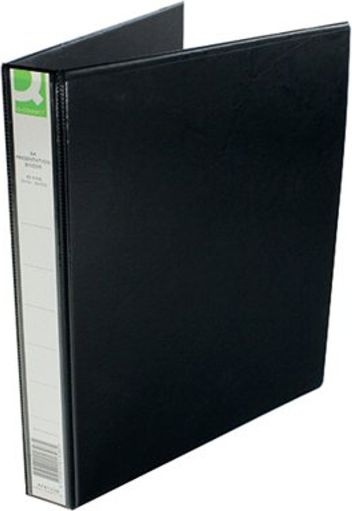 Office Monster | Q-Connect Q-Connect Presentation 25mm 4D Ring Binder A4 Black KF01328 Q-Connect Q-Connect Presentation 25mm 4D Ring Binder A4 Black KF01328