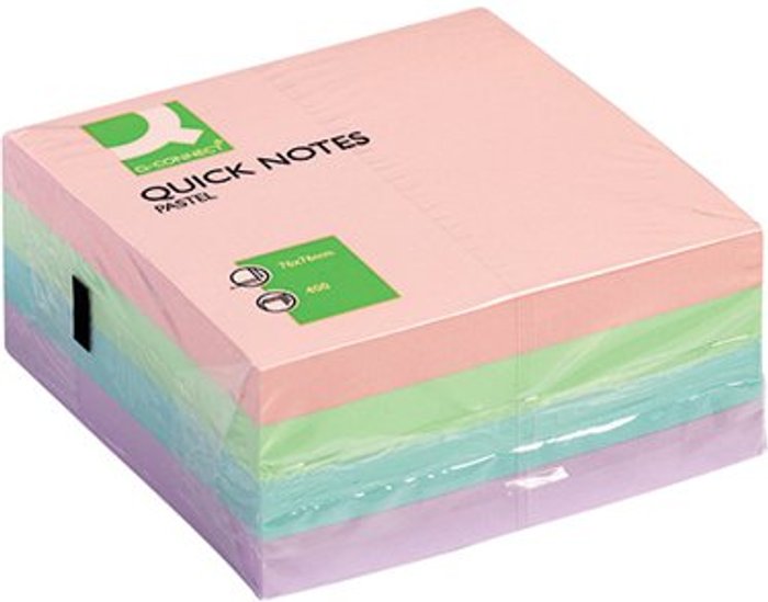 Office Monster | Q-Connect Q-Connect Quick Note Cube 76 x 76mm Pastel KF01347 Q-Connect Q-Connect Quick Note Cube 76 x 76mm Pastel KF01347