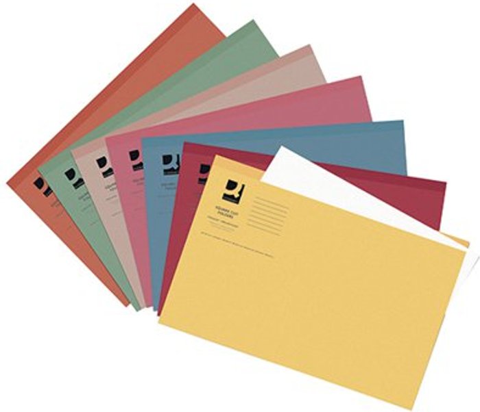 Office Monster | Q-Connect Q-Connect Square Cut Folder Lightweight 180gsm Foolscap Assorted (Pack of 100) KF01491 Q-Connect Q-Connect Square Cut Folder Lightweight 180gsm Foolscap Assorted (Pack of 100) KF01491