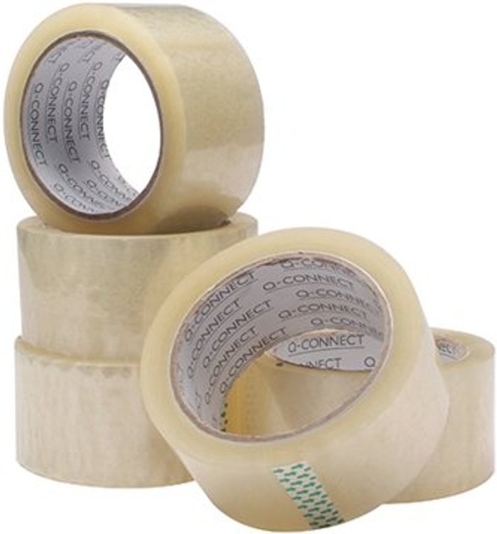 Office Monster | Q-Connect Q-Connect Polypropylene Packaging Tape 50mmx66m Clear (Pack of 6) KF01791 Q-Connect Q-Connect Polypropylene Packaging Tape 50mmx66m Clear (Pack of 6) KF01791