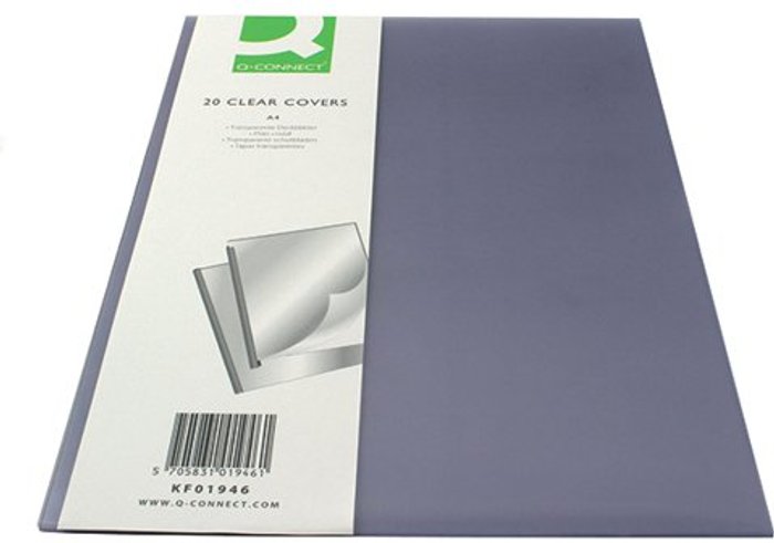 Office Monster | Q-Connect Q-Connect Clear A4 Clear Covers (Pack of 20) KF01946 Q-Connect Q-Connect Clear A4 Clear Covers (Pack of 20) KF01946