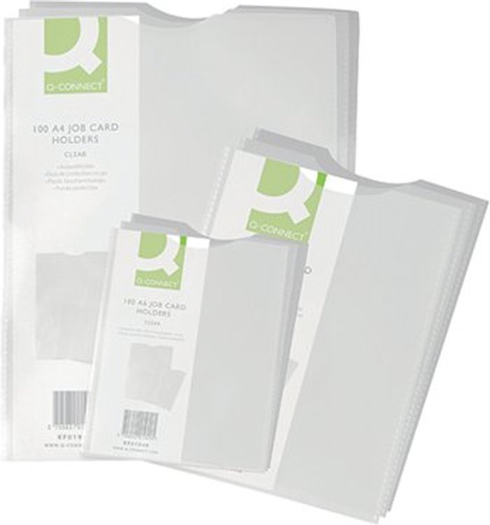 Office Monster | Q-Connect Q-Connect Card Holder Polypropylene A5 (Pack of 100) KF01948 Q-Connect Q-Connect Card Holder Polypropylene A5 (Pack of 100) KF01948