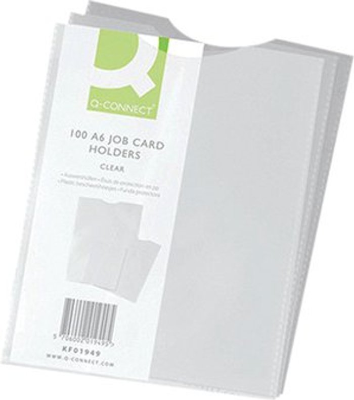 Office Monster | Q-Connect Q-Connect Card Holder Polypropylene A6 (Pack of 100) KF01949 Q-Connect Q-Connect Card Holder Polypropylene A6 (Pack of 100) KF01949
