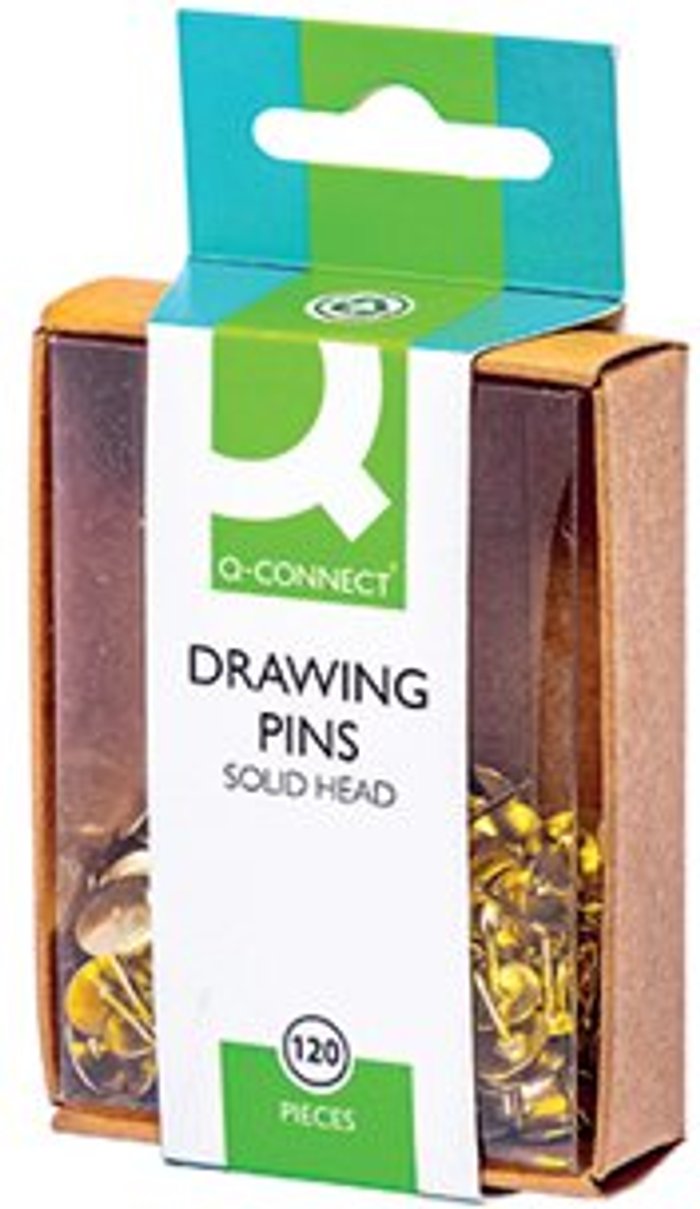 Office Monster | Q-Connect Q-Connect Drawing Pin Solid Head 10x120 (Pack of 1200) KF02018Q Q-Connect Q-Connect Drawing Pin Solid Head 10x120 (Pack of 1200) KF02018Q