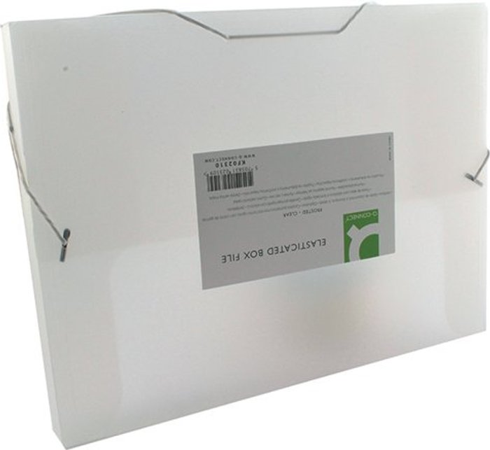 Office Monster | Q-Connect Q-Connect Elasticated Folder 25mm A4 Clear KF02310 Q-Connect Q-Connect Elasticated Folder 25mm A4 Clear KF02310