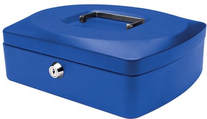 Office Monster | Q-Connect Q-Connect Cash Box 10 Inch Blue KF02624 Q-Connect Q-Connect Cash Box 10 Inch Blue KF02624
