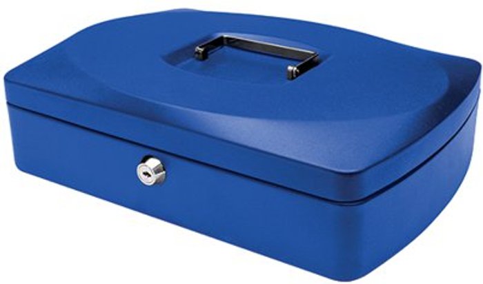 Office Monster | Q-Connect Q-Connect Cash Box 12 Inch Blue KF02625 Q-Connect Q-Connect Cash Box 12 Inch Blue KF02625
