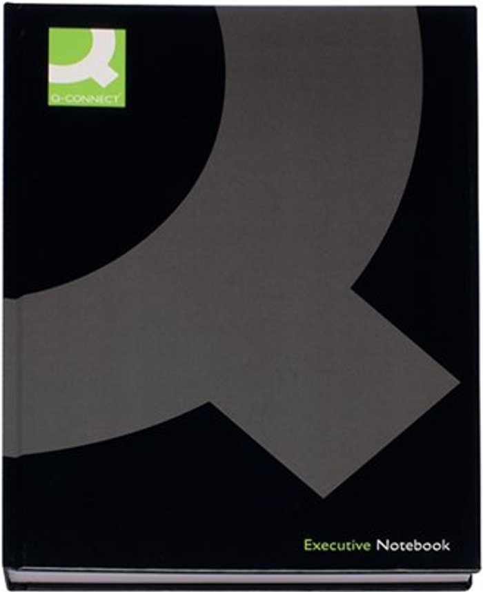 Office Monster | Q-Connect Q-Connect Hardback Casebound Notebook A4 Black (Pack of 3) KF03725 Q-Connect Q-Connect Hardback Casebound Notebook A4 Black (Pack of 3) KF03725