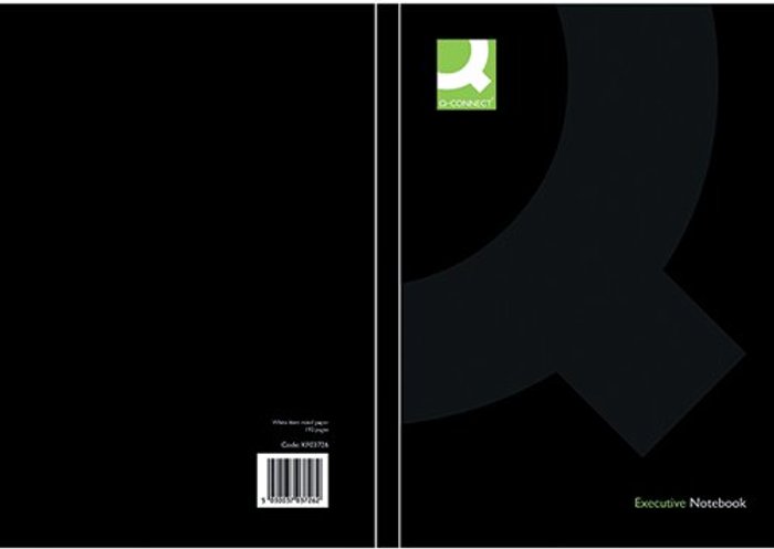 Office Monster | Q-Connect Q-Connect Hardback Casebound Notebook A5 Black (Pack of 3) KF03726 Q-Connect Q-Connect Hardback Casebound Notebook A5 Black (Pack of 3) KF03726