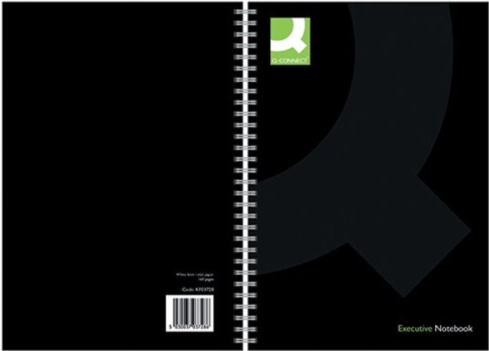 Office Monster | Q-Connect Q-Connect Hardback Wirebound Book A5 Black (Pack of 3) KF03728 Q-Connect Q-Connect Hardback Wirebound Book A5 Black (Pack of 3) KF03728