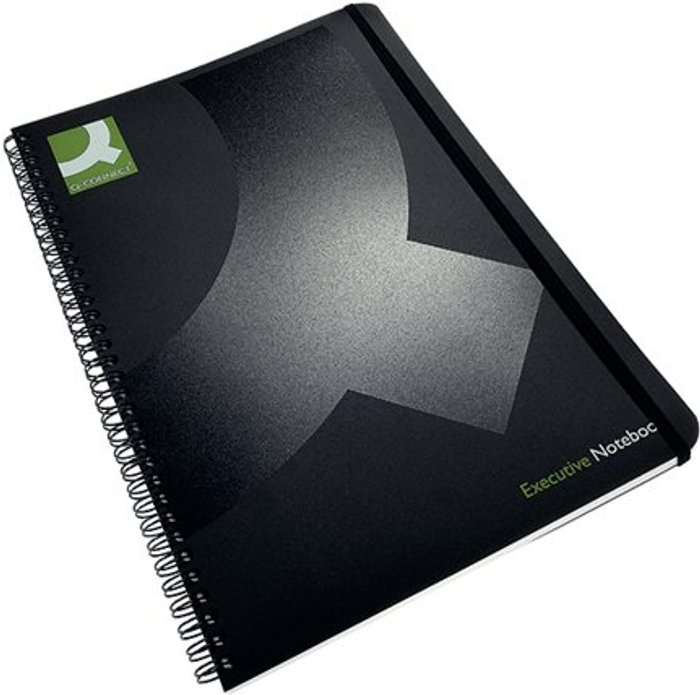 Office Monster | Q-Connect Q-Connect Polypropylene Wirebound Book A4 Black (Pack of 3) KF03729 Q-Connect Q-Connect Polypropylene Wirebound Book A4 Black (Pack of 3) KF03729