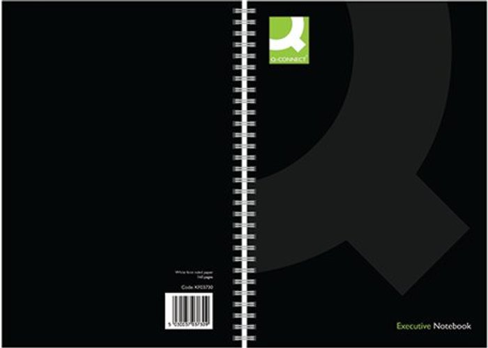 Office Monster | Q-Connect Q-Connect Polypropylene Wirebound Book A5 Black (Pack of 3) KF03730 Q-Connect Q-Connect Polypropylene Wirebound Book A5 Black (Pack of 3) KF03730