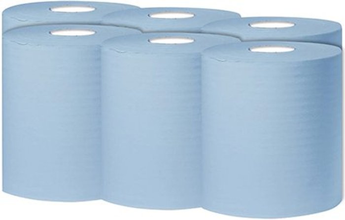 Office Monster | 2Work 2Work 1-Ply Centrefeed Roll 300m Blue (Pack of 6) KF03803 2Work 2Work 1-Ply Centrefeed Roll 300m Blue (Pack of 6) KF03803