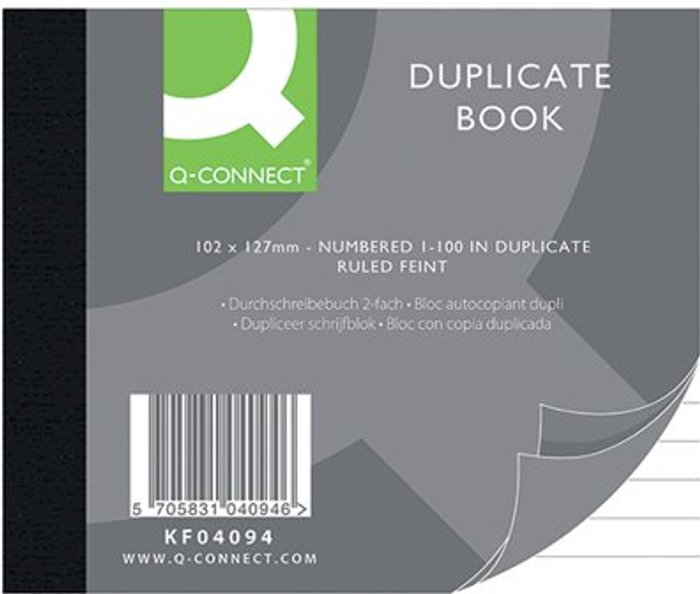 Office Monster | Q-Connect Q-Connect Feint Ruled Duplicate Book 102x127mm KF04094 Q-Connect Q-Connect Feint Ruled Duplicate Book 102x127mm KF04094