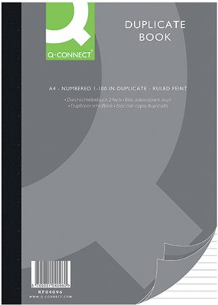 Office Monster | Q-Connect Q-Connect Feint Ruled Duplicate Book A4 KF04096 Q-Connect Q-Connect Feint Ruled Duplicate Book A4 KF04096